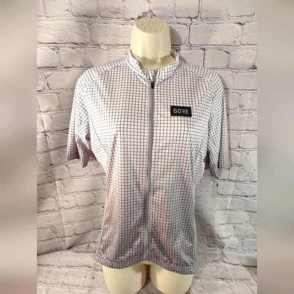 Gore Womens Cycling Grey Checkered Cycling Fullzip Jersey M - Picture 1 of 14